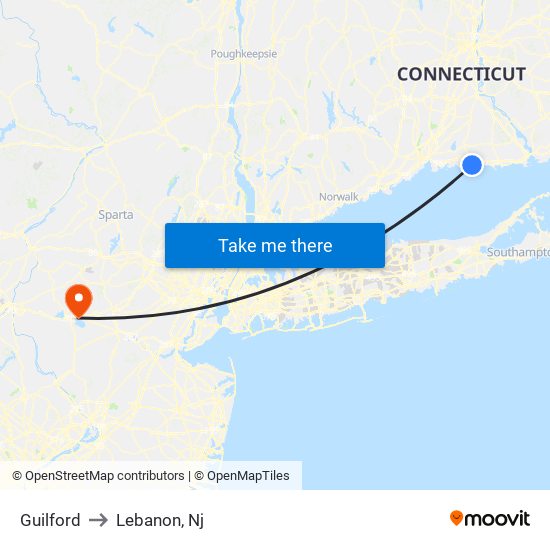 Guilford to Lebanon, Nj map