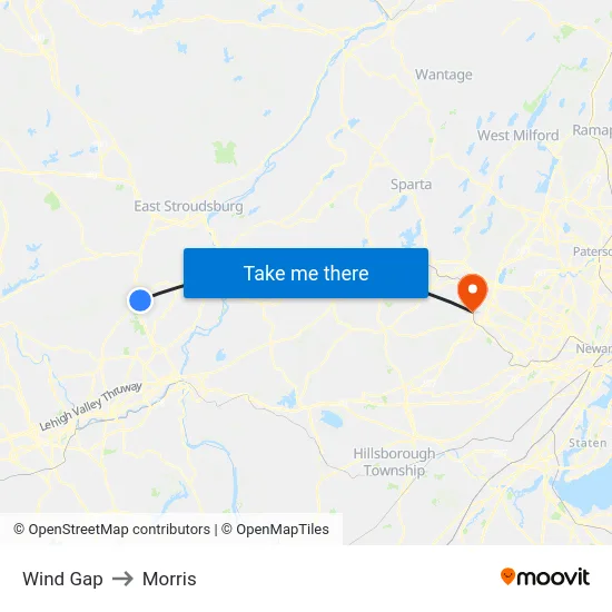 Wind Gap to Morris map