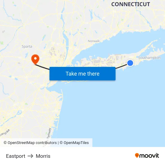 Eastport to Morris map