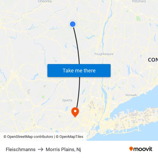 Fleischmanns to Morris Plains, Nj map