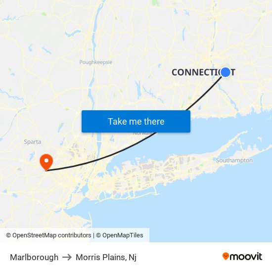 Marlborough to Morris Plains, Nj map