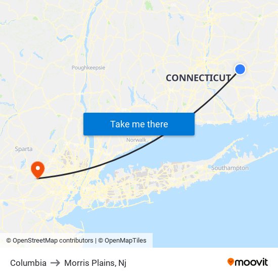 Columbia to Morris Plains, Nj map