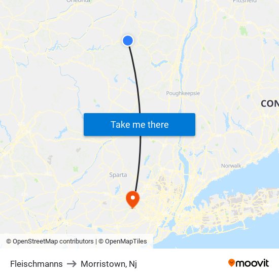 Fleischmanns to Morristown, Nj map