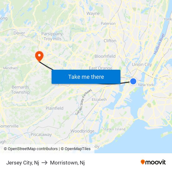 Jersey City, Nj to Jersey City, Nj map