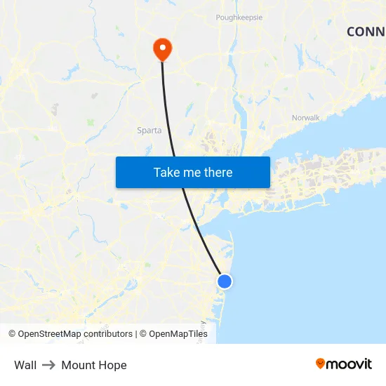 Wall to Mount Hope map