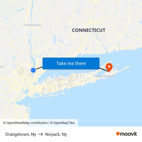 Orangetown, Ny to Noyack, Ny map