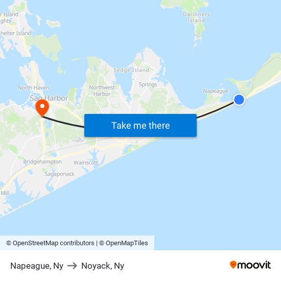 Napeague, Ny to Noyack, Ny map