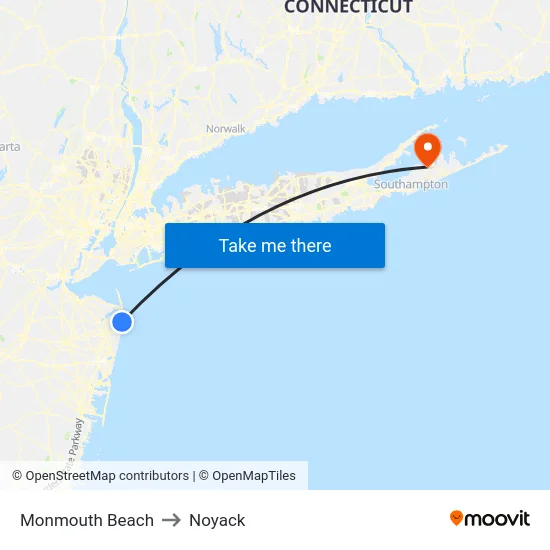 Monmouth Beach to Noyack map