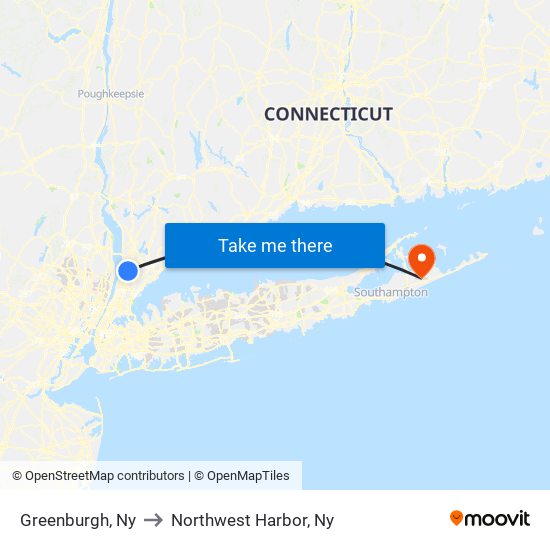 Greenburgh, Ny to Northwest Harbor, Ny map