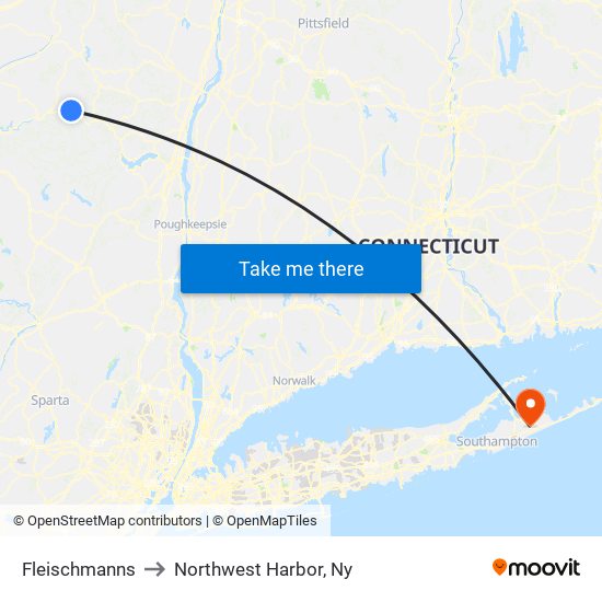 Fleischmanns to Northwest Harbor, Ny map