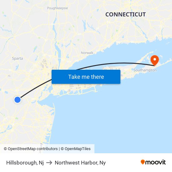 Hillsborough, Nj to Northwest Harbor, Ny map