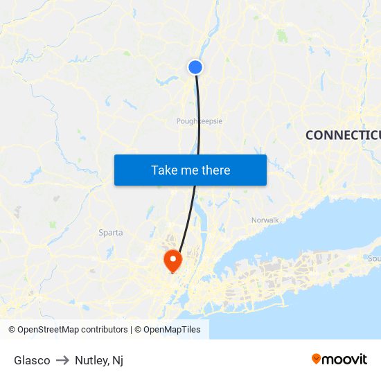 Glasco to Nutley, Nj map