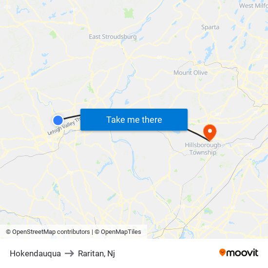 Hokendauqua to Raritan, Nj map