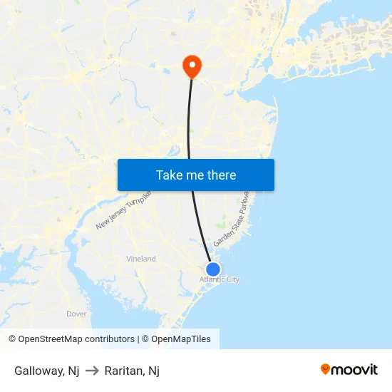 Galloway to Raritan, Nj map