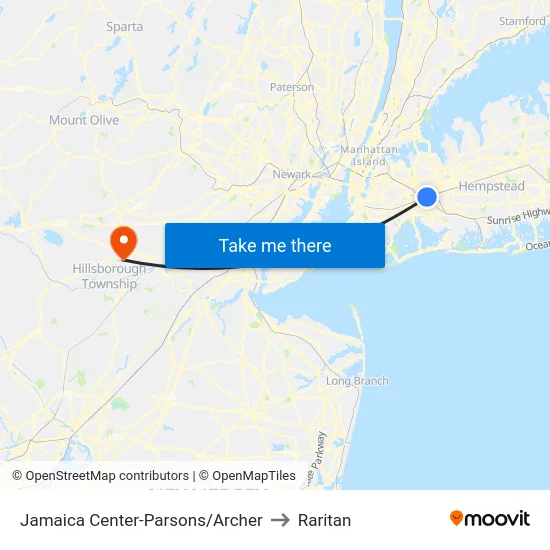 Jamaica Center-Parsons/Archer to Raritan map