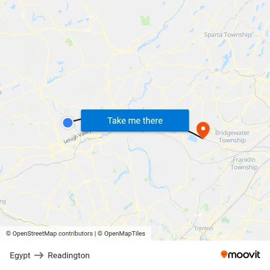 Egypt to Readington map