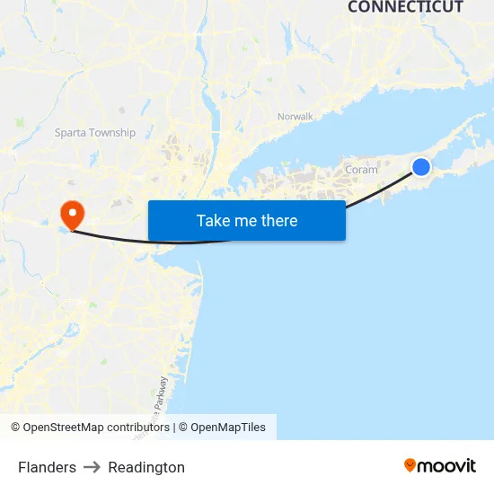 Flanders to Readington map