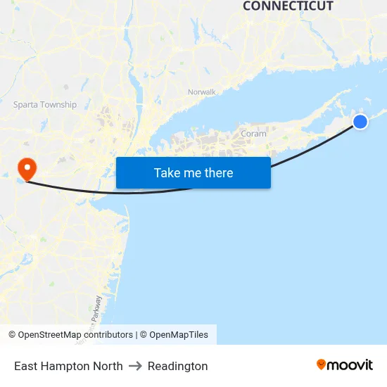 East Hampton North to Readington map