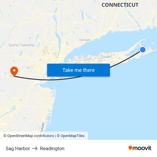 Sag Harbor to Readington map
