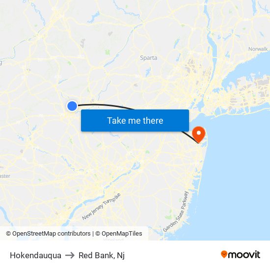 Hokendauqua to Red Bank, Nj map