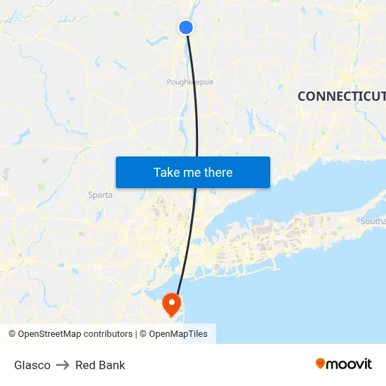 Glasco to Red Bank map