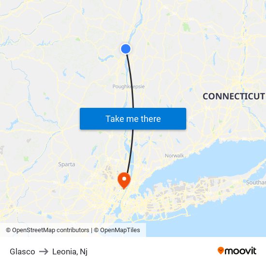 Glasco to Leonia, Nj map