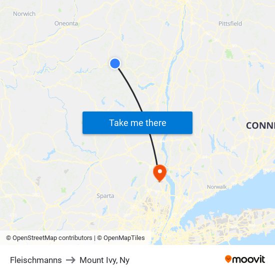 Fleischmanns to Mount Ivy, Ny map