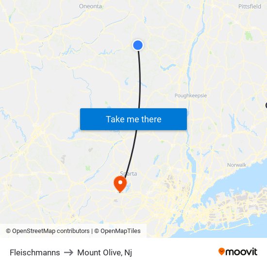 Fleischmanns to Mount Olive, Nj map