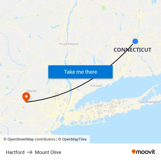 Hartford to Mount Olive map