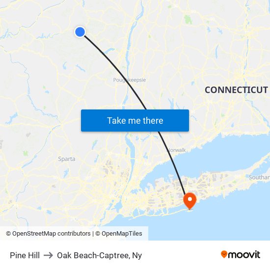 Pine Hill to Oak Beach-Captree, Ny map