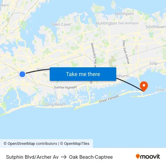Sutphin Blvd/Archer Av to Oak Beach-Captree map
