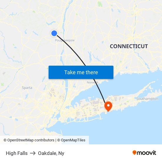 High Falls to Oakdale, Ny map