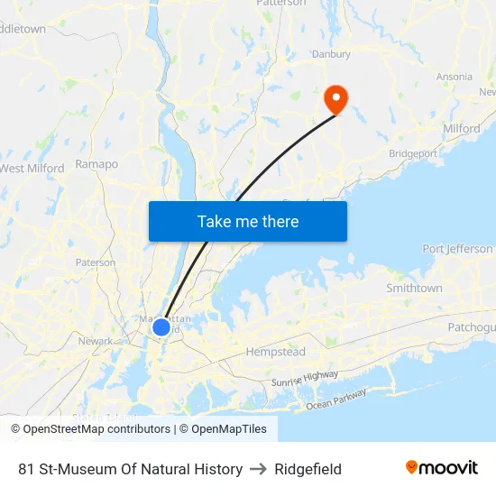 81 St-Museum Of Natural History to Ridgefield map