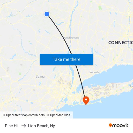 Pine Hill to Lido Beach, Ny map