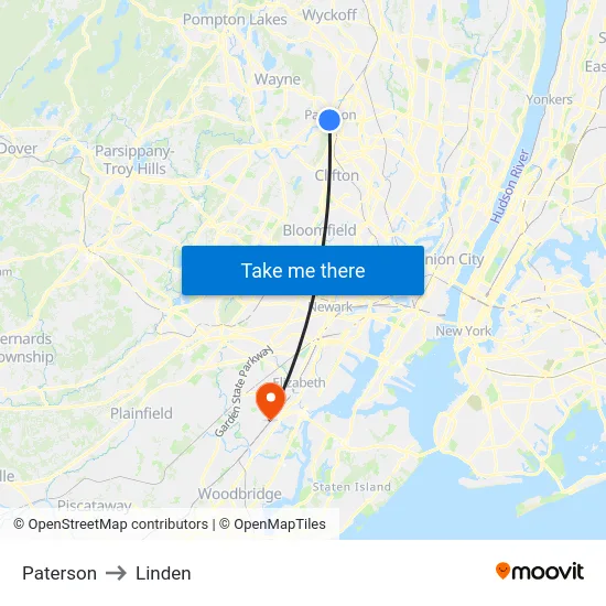 Paterson to Linden map