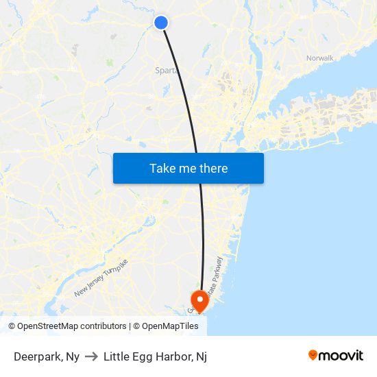 Deerpark, Ny to Little Egg Harbor, Nj map