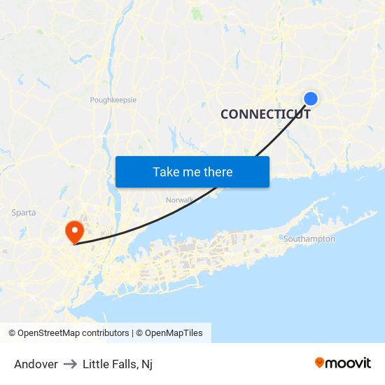 Andover to Little Falls, Nj map