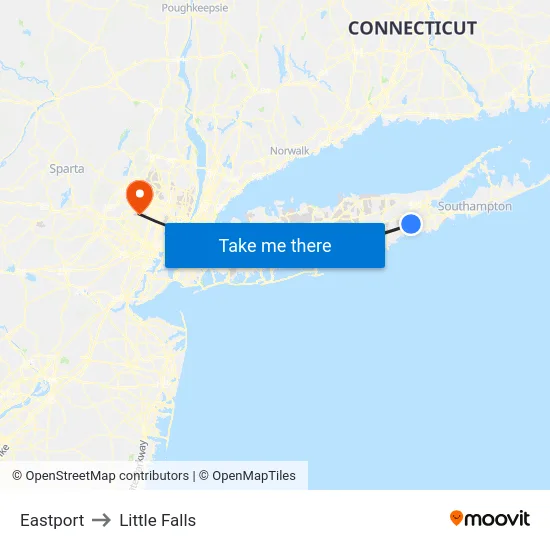 Eastport to Little Falls map