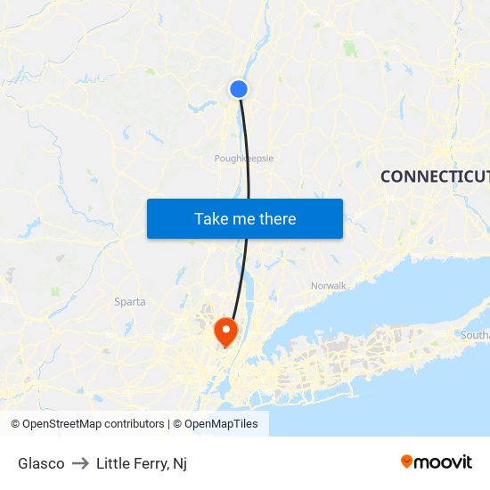 Glasco to Little Ferry, Nj map