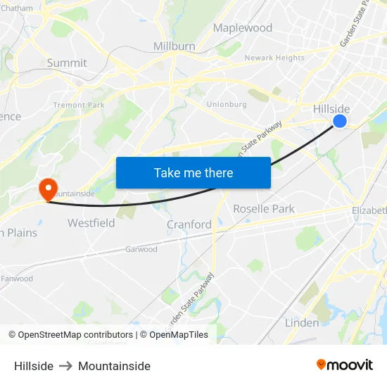 Hillside to Mountainside map