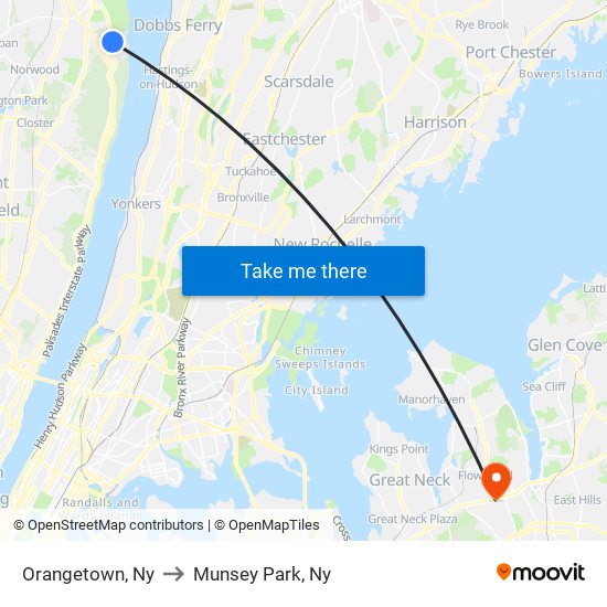 Orangetown, Ny to Munsey Park, Ny map