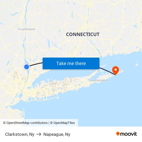 Clarkstown, Ny to Napeague, Ny map