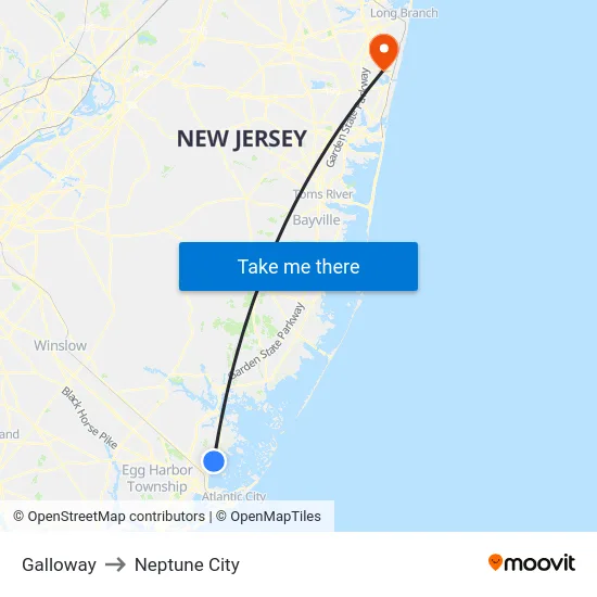 Galloway to Neptune City map