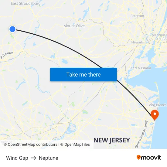 Wind Gap to Neptune map