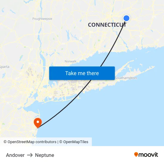 Andover to Neptune map