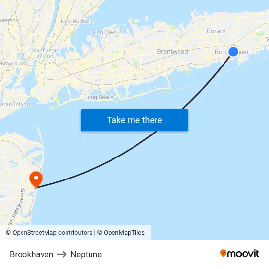 Brookhaven to Neptune map