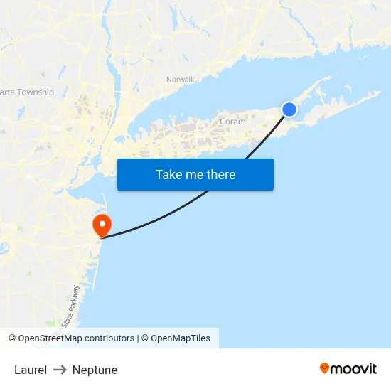 Laurel to Neptune map