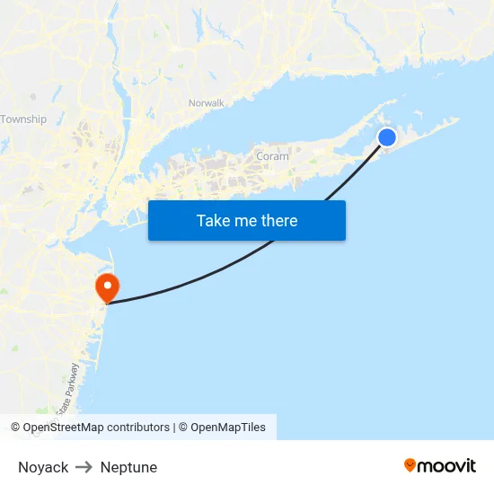 Noyack to Neptune map