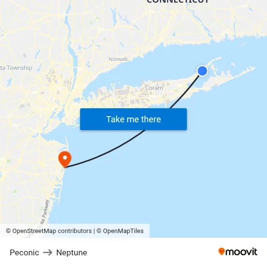 Peconic to Neptune map