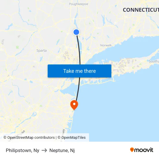 Philipstown to Neptune, Nj map